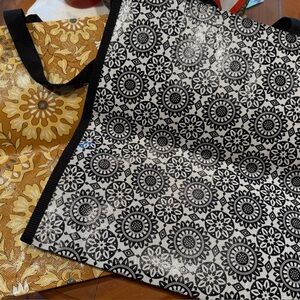 Longaberger Black and White Floral Tote